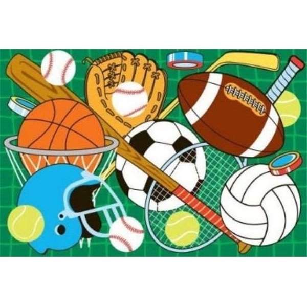 La Rug, Fun Rugs La Rug FT-124 1929 19 in. x 29 in. Fun Time Lets Play Green Accent Rug - Multi Colored FT-124 1929